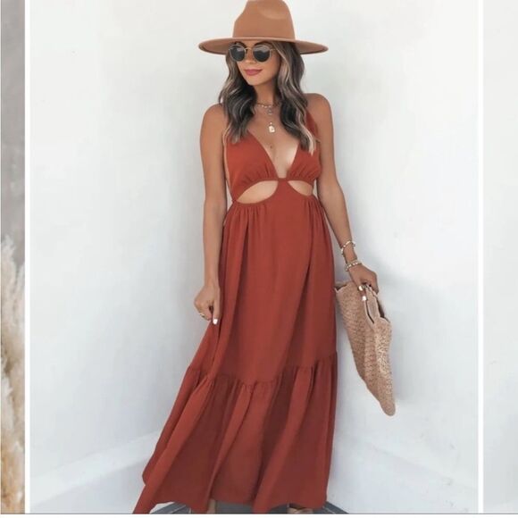 VICI Rust Maxi Dress - Picture 1 of 5